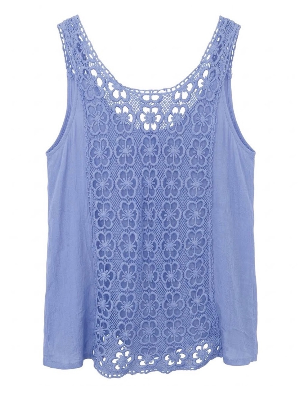 Lilac Blue Crochet Tank Top